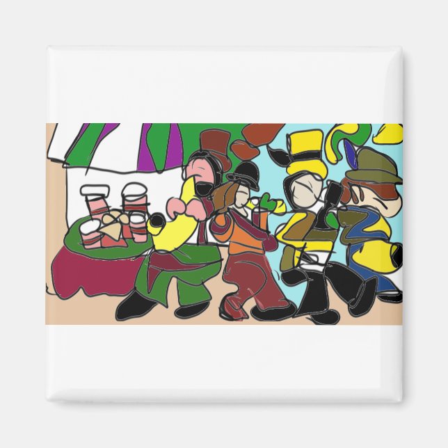 Imán Café de otoño de jazz (Frente)