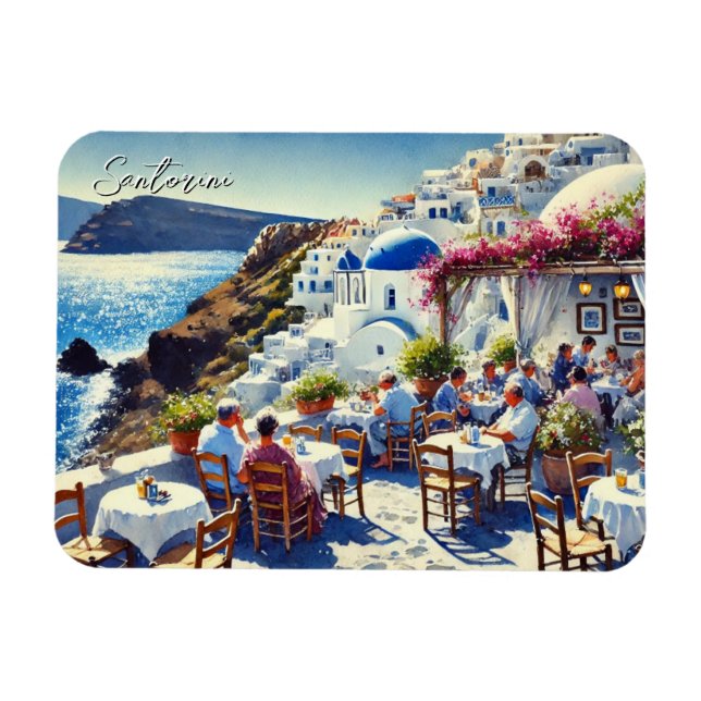 Imán Cafe de Santorini (Horizontal)
