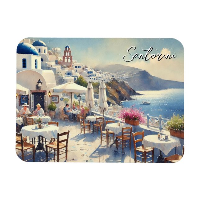 Imán Cafe de Santorini (Horizontal)