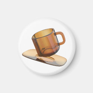 Imán Café de vidrio con un platillo