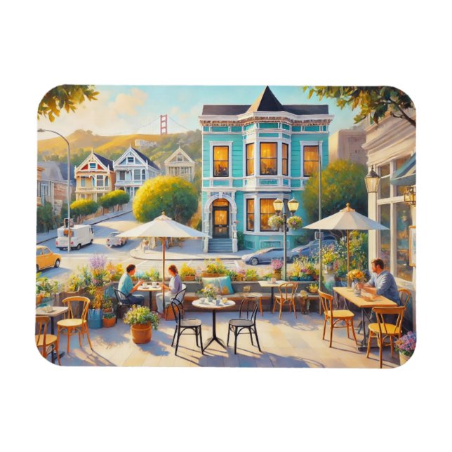 Imán Cafe en el puente Golden Gate de San Francisco (Horizontal)