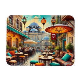 Imán Cafe en la pintura acuática de Estambul