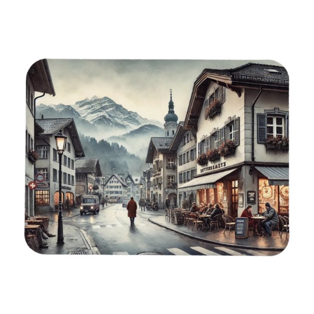 Imán Café en la Suiza Interlaken (Horizontal)