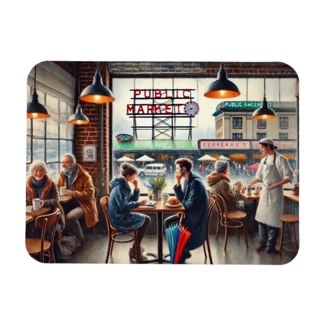 Imán Cafe en Rainy Seattle (Horizontal)