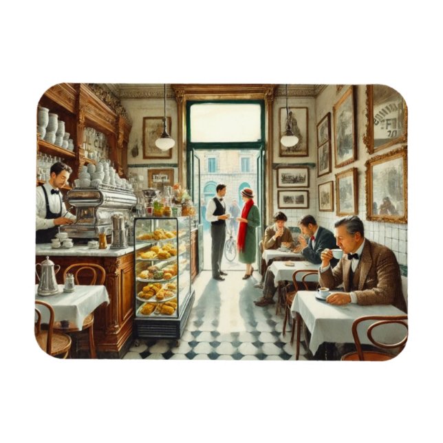 Imán Cafe en Roma Mug (Horizontal)