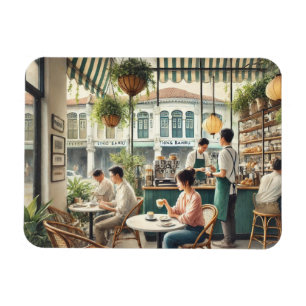 Imán Cafe en Singapore Watercolor Painting