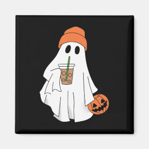 Imán Café Fantasma Bebida Halloween Café Fantasma Hielo