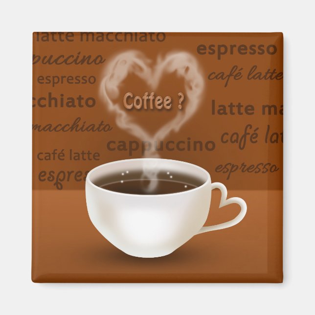 Imán Café? Humo con forma de corazón (Frente)