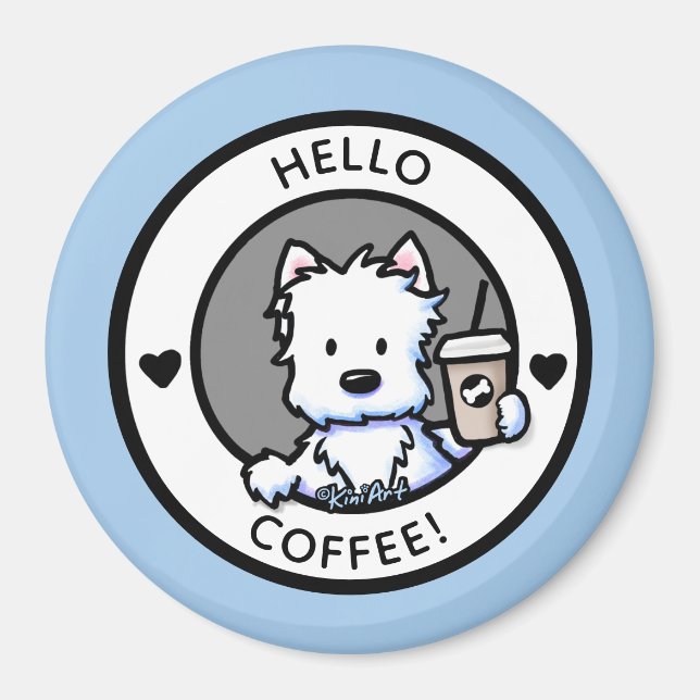 Imán Café KiniArt Westie (Frente)