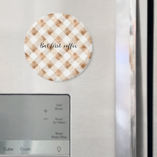 Imán Café Marrón Rayas De Crema