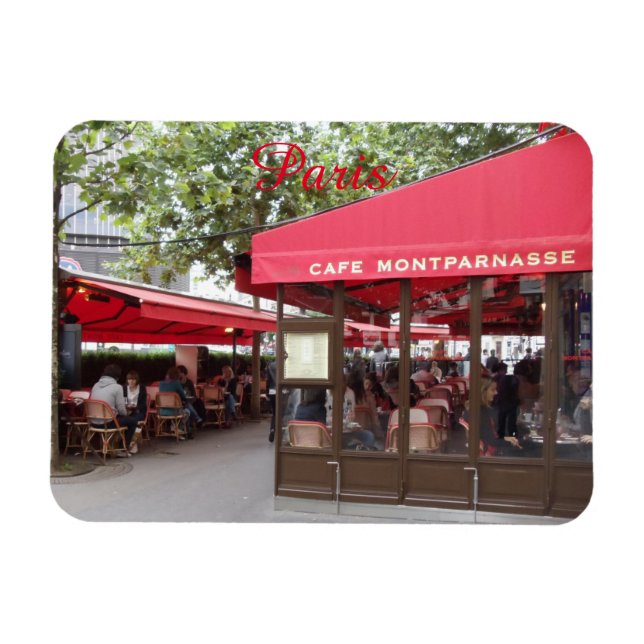 Imán Cafe Montparnasse, Paris Flexible Photo Magnet (Horizontal)