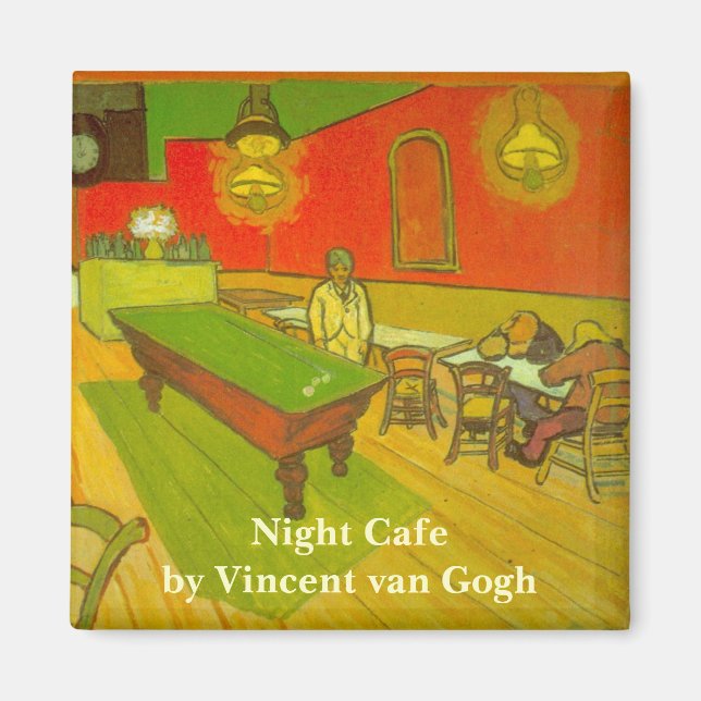 Imán Café Nocturno por Vincent van Gogh (Frente)