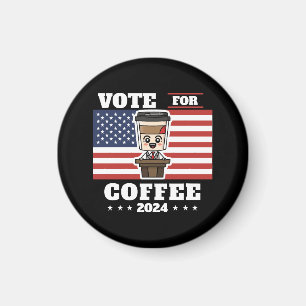 Imán Café para presidente, voto para el café