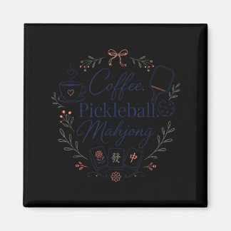 Imán Café Pickleball Juego de Mahjong Mahj