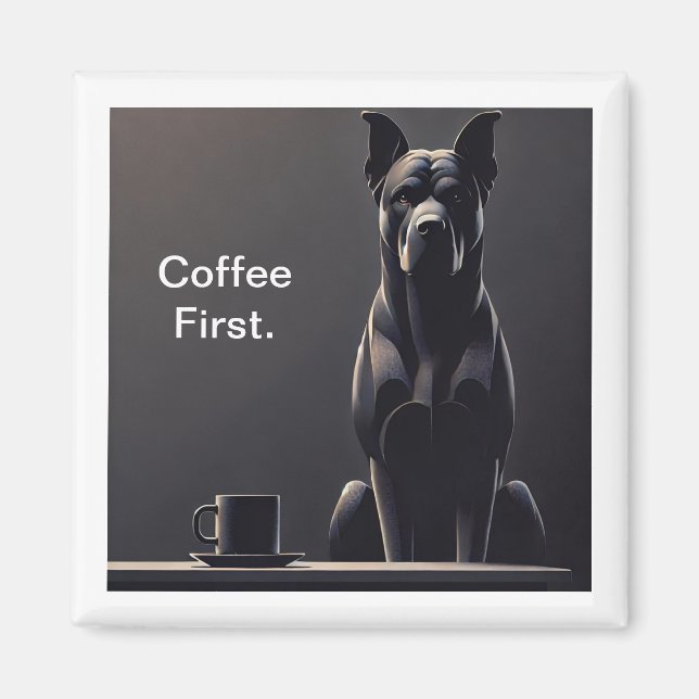 Imán Café Primero Perro Negro (Frente)