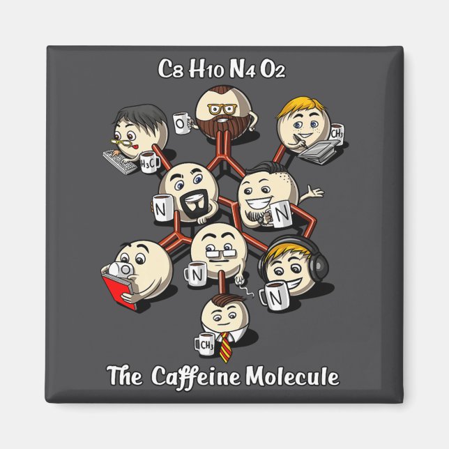 Imán Café Química Molécula Divertida Ciencia Geek (Frente)
