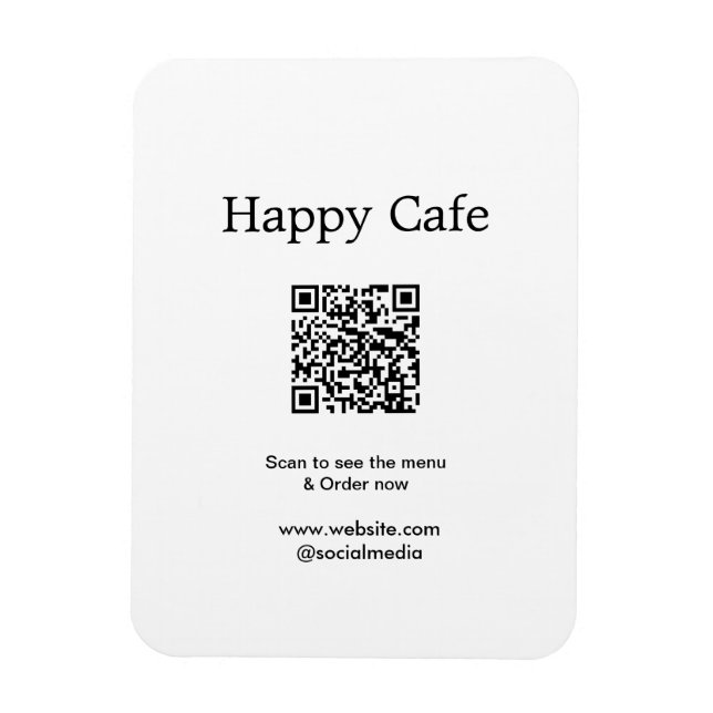 Imán Cafe restaurant scan para ver el menú pedir hotel  (Vertical)