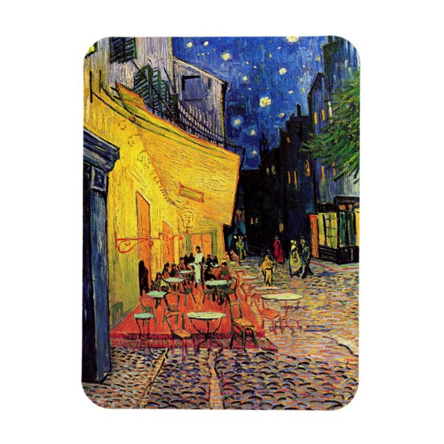 Imán Cafe Terrace de noche por Vincent van Gogh (Vertical)