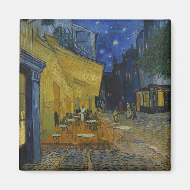Imán Cafe Terrace de noche por Vincent van Gogh (Frente)
