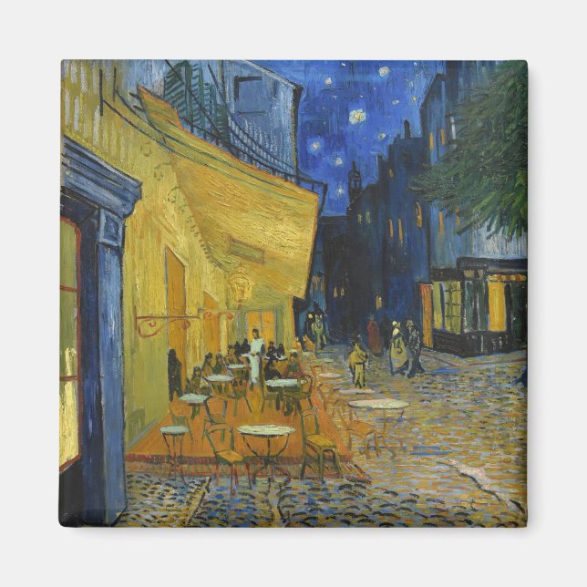 Imán Cafe Terrace de noche | Vincent van Gogh (Frente)