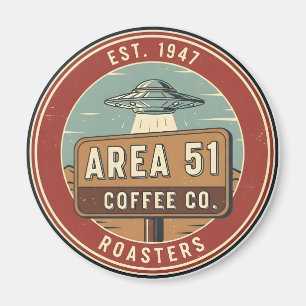 Imán Café Tostadores Área 51 Insignia Vintage