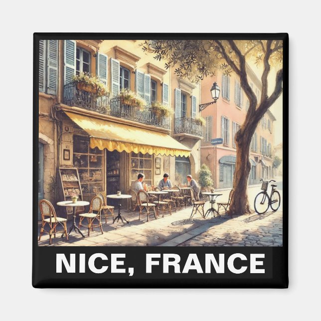 Imán Café tranquilo en Niza Francia Mug (Frente)