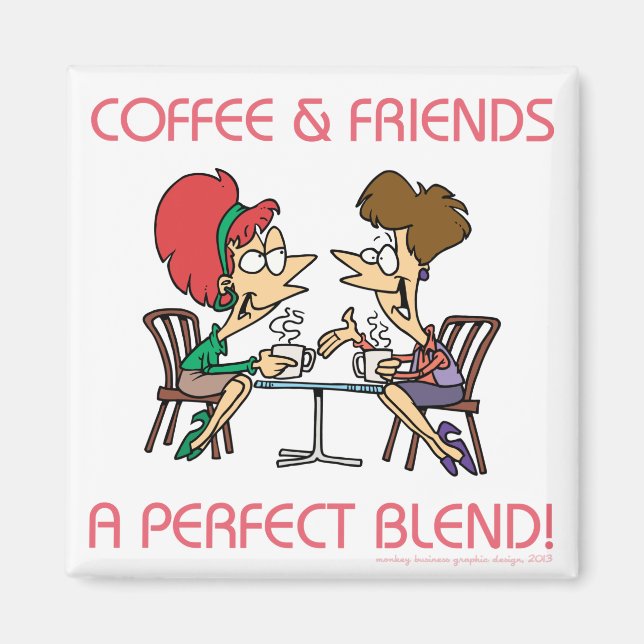 IMÁN CAFÉ Y AMIGOS. (Frente)