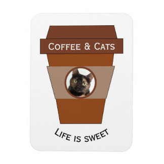 Imán Café y gatos de personalizable - La vida es dulce
