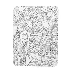 Imán Café Y Té Doodle