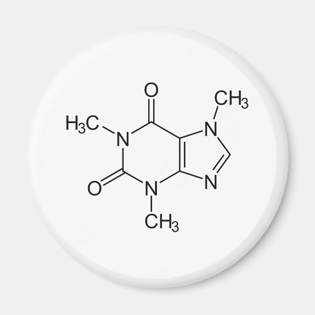 Imán Cafeína Molécula Química Átomos de café (Frente)