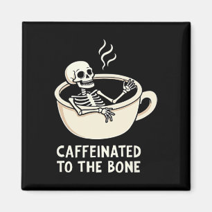 Imán Cafeinada Al Bon Funny Skeleton Coffee Lover