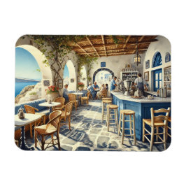 Imán Cafetería al aire libre en Santorini