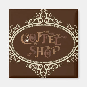 Imán cafetería atractiva