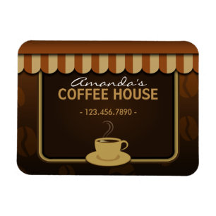 Imán Cafetería Cafetería Marrón Pequeños Personalizados