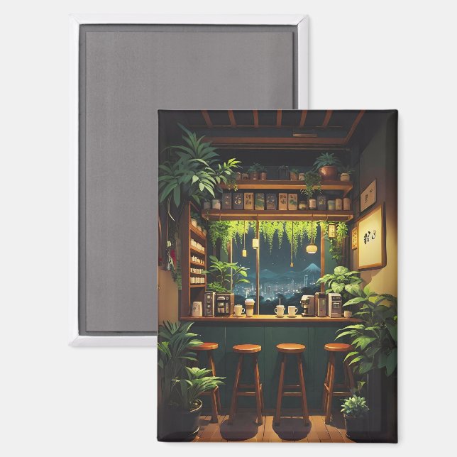 Imán Cafetería de Tokio (Anverso/Reverso)