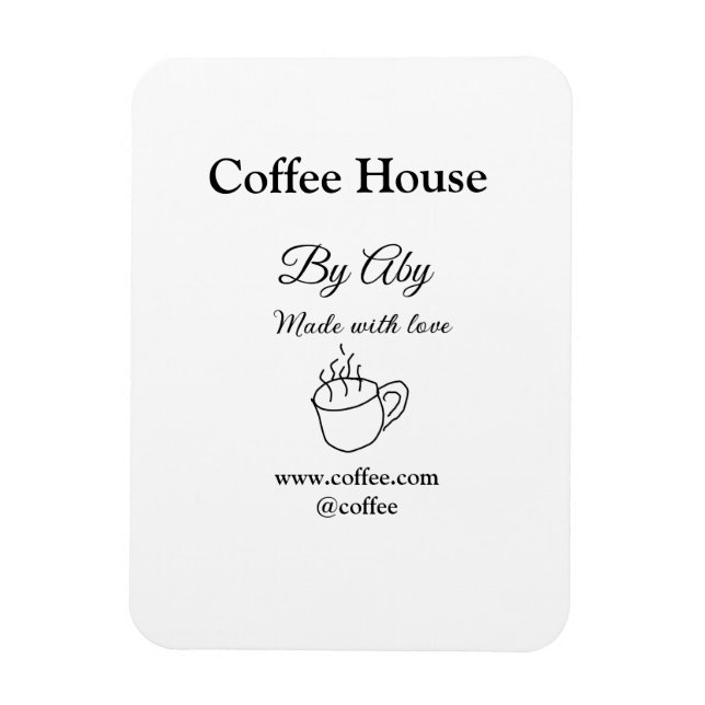 Imán Cafetería hecha con amor añadir texto sitio web so (Vertical)