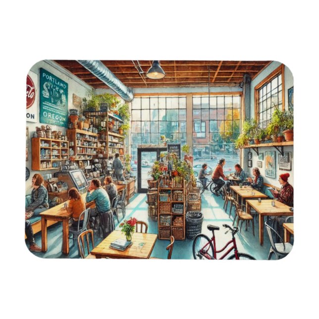 Imán Cafetería independiente en Portland Oregon (Horizontal)