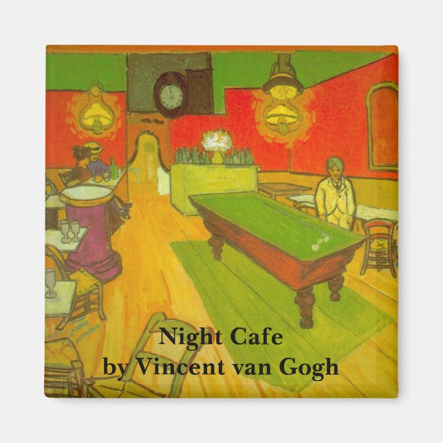 Imán Cafetería nocturna de Vincent van Gogh (Frente)