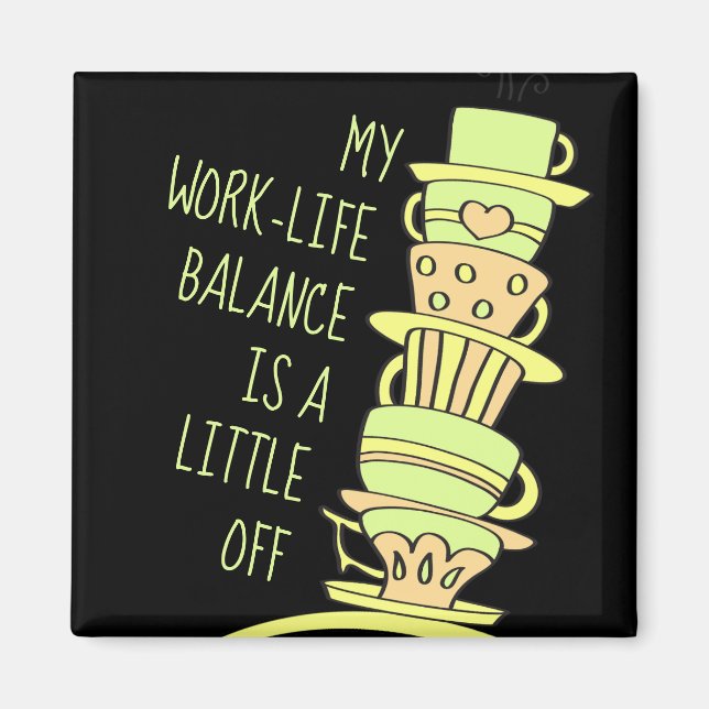 Imán Cafetería pastel caprichosa y tipografía (Frente)