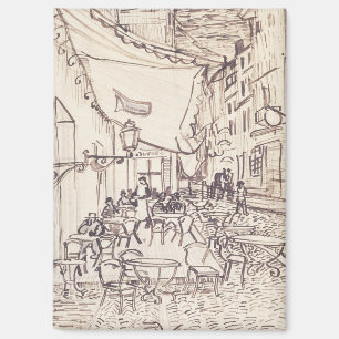 Imán Cafetería por la noche, Bella Artes Sketch, Van Go