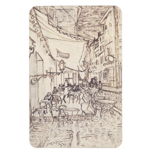 Imán Cafetería por la noche, Bella Artes Sketch, Van Go
