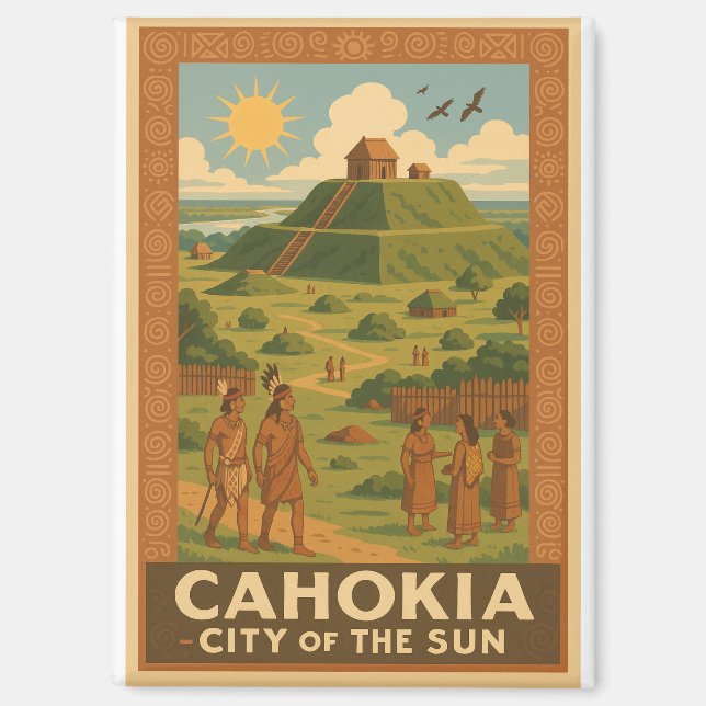 Imán Cahokia – Ancient City of the Mounds (Anverso)