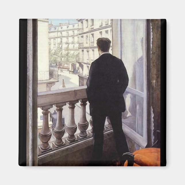 Imán Caillebotte - Joven en su ventana, (Frente)