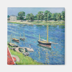 Imán Caillebotte - Sena en Argenteuil, Barcos anclados
