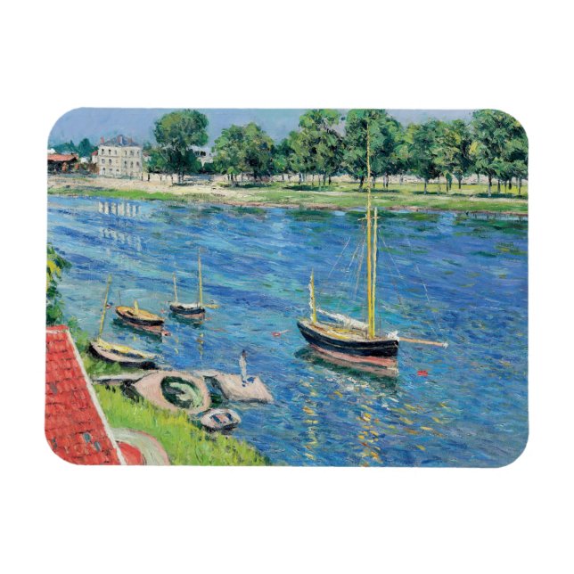 Imán Caillebotte - Sena en Argenteuil, Barcos de ancla (Horizontal)