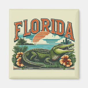 Imán caimán retro Florida