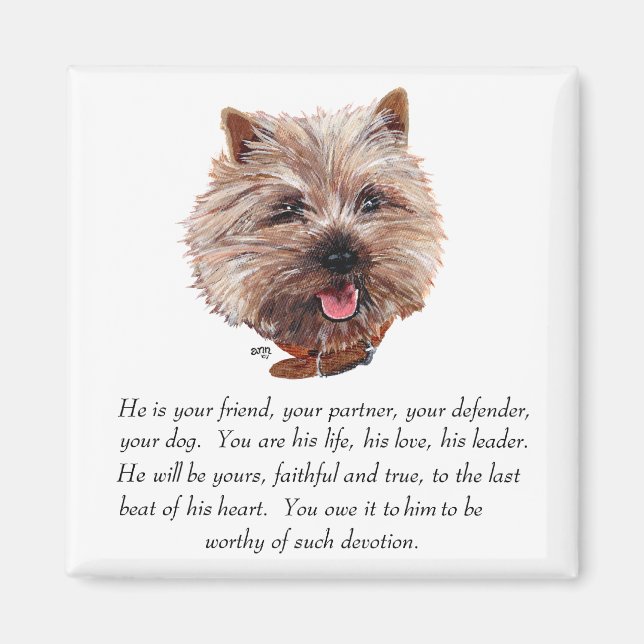 Imán Cairn Terrier Recuerdo - Macho (Frente)