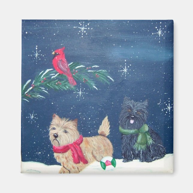 Imán Cairn Terrier Winter Magnet (Frente)