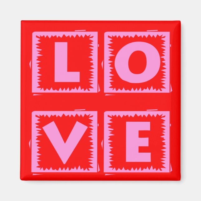 Imán Caja de amor rosa (Frente)