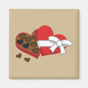 Imán Caja de regalo de chocolate para el corazón - El d